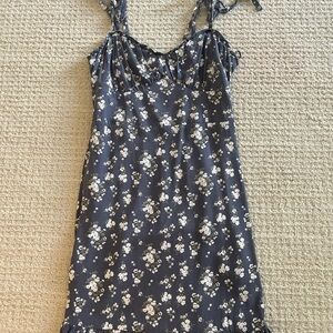 Hollister Floral Mini Dress - Navy and White